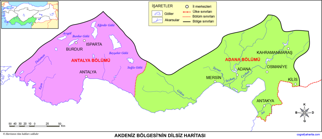 Akdeniz Bölgesi Haritası - görsel 2