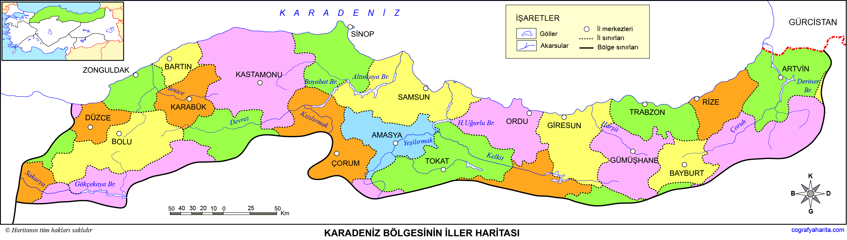 Karadeniz Bölgesi Haritası