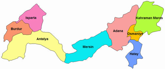 Akdeniz Bölgesi Haritası - görsel 1