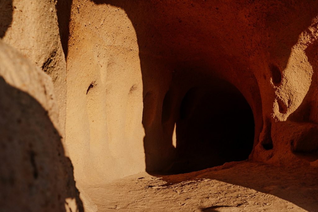 a cave with a hole in it